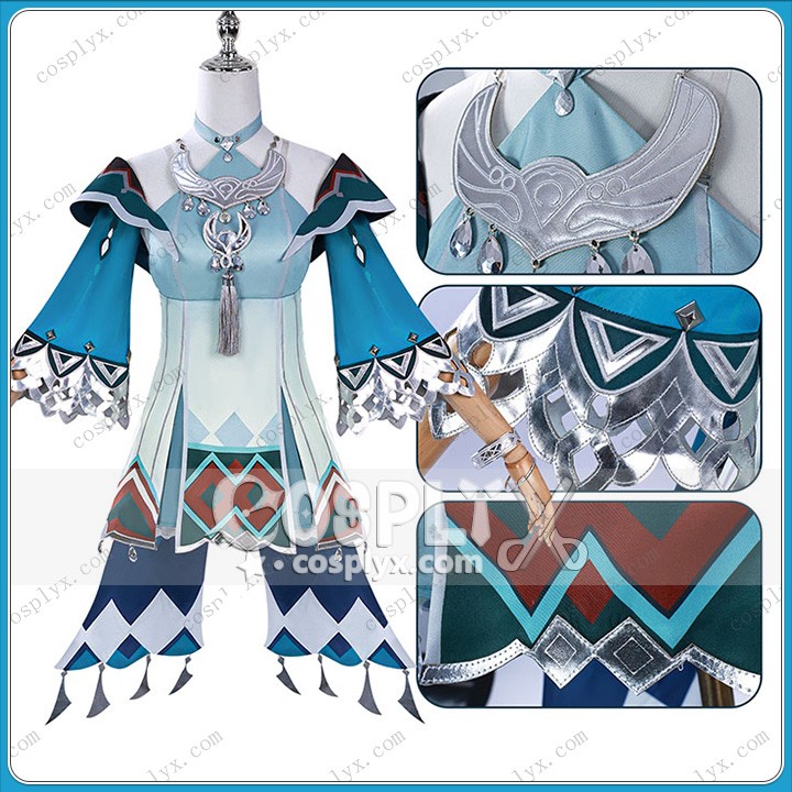 原神 げんしん 藍硯(らんやん)のコスプレ服 ハロウィン仮装 ゲームコスプレ衣装 セット