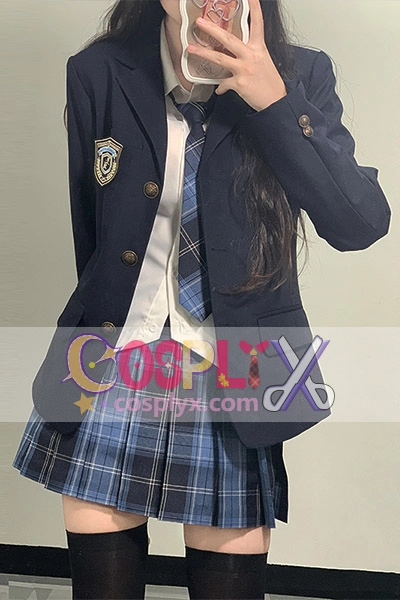 春秋ブレザー 女子 中学生 高校生 スクールブレザー 入学式 スーツ チェックスカート 学生制服 卒業式服