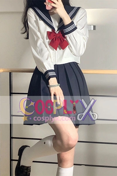 本格JK制服スカートセット、オリジナルホワイト3冊セットベーシックスタイル、和風プレッピースタイル、セーラー服プリーツスカート 制服セット