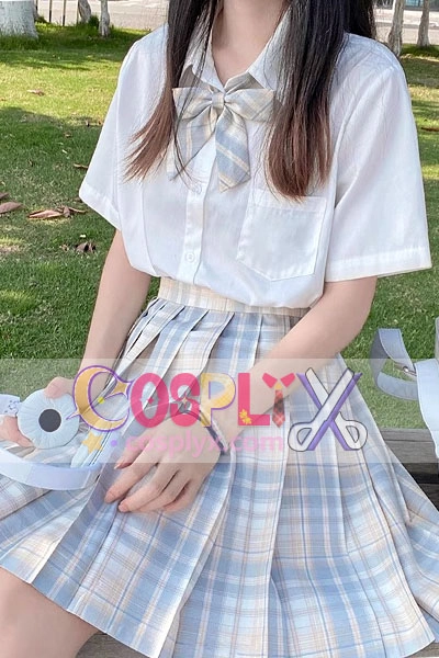 本格春夏 半袖 女子制服 セット 白いシャツ スカート プリーツ チェック柄 JK制服 女子高生 制服 コスチューム衣装