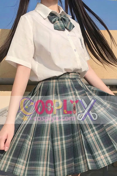 本格春夏 半袖 女子制服 セット 白いシャツ スカート プリーツ チェック柄 JK制服 女子高生 制服 コスチューム衣装