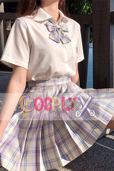 本格春夏 半袖 女子制服 セット 白いシャツ スカート プリーツ チェック柄 JK制服 女子高生 制服 コスチューム衣装