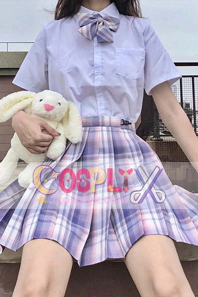 本格春夏 半袖 女子制服 セット 白いシャツ スカート プリーツ チェック柄 JK制服 女子高生 制服 コスチューム衣装