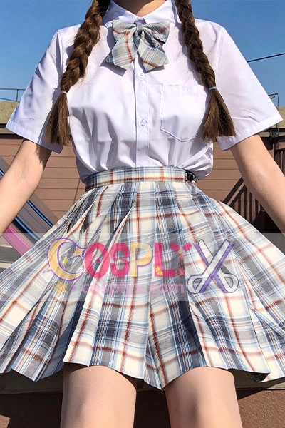 本格春夏 半袖 女子制服 セット 白いシャツ スカート プリーツ チェック柄 JK制服 女子高生 制服 コスチューム衣装
