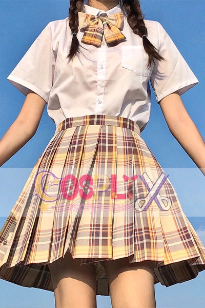 本格春夏 半袖 女子制服 セット 白いシャツ スカート プリーツ チェック柄 JK制服 女子高生 制服 コスチューム衣装