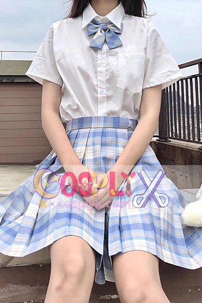 本格春夏 半袖 女子制服 セット 白いシャツ スカート プリーツ チェック柄 JK制服 女子高生 制服 コスチューム衣装