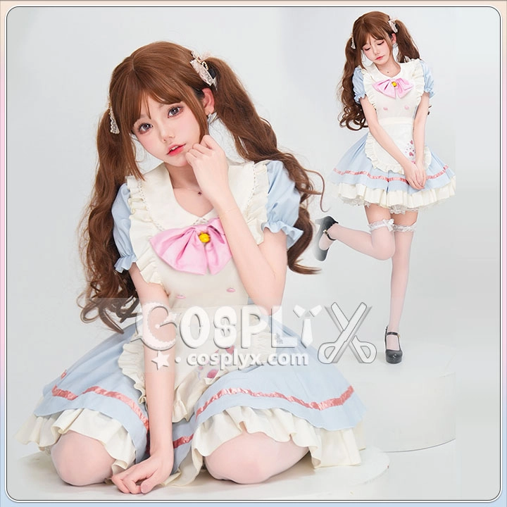 新作 メイド服 コスプレ ハロウィン ロリータ ドレス アリス風 メイドレディース 仮装