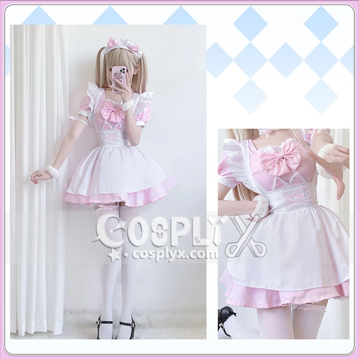 ピンク メイド服