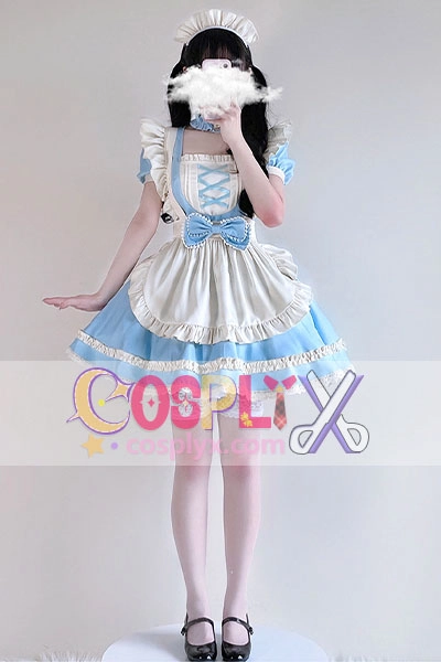 ブルーアリス日本のメイド服ロリータメイド 可愛い アリスロリータメイド服