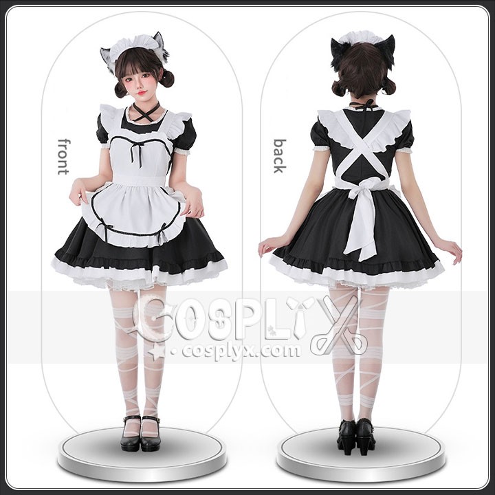 可愛いロリータ 白黒メイド服