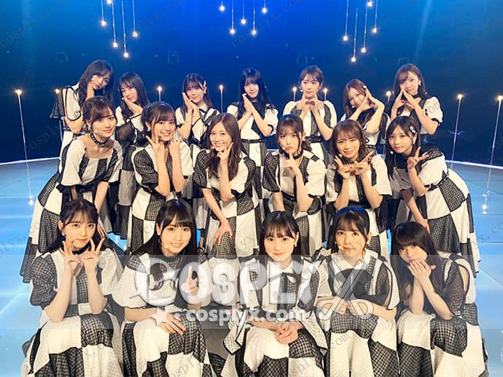 透明チェック ワンピース