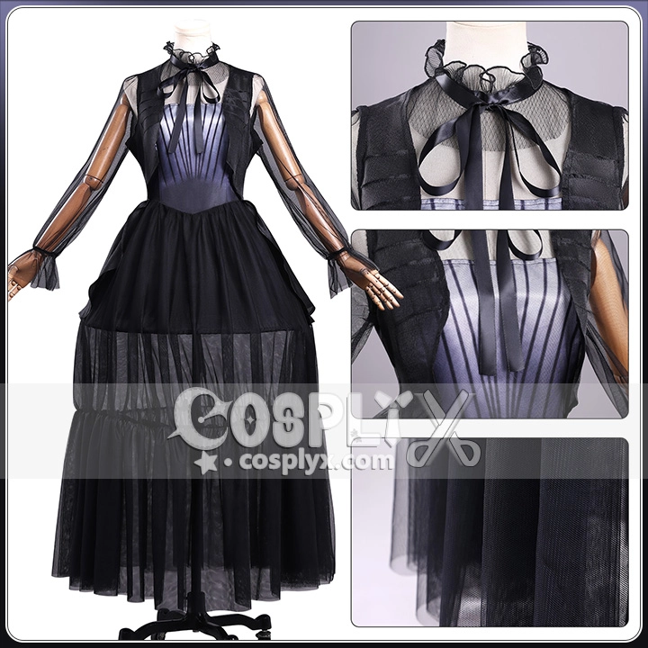 ウェンズデー・アダムズ 黒ドレス パフォーマンス 衣装 コスチューム