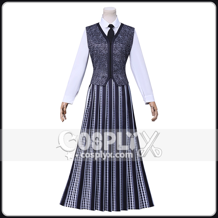 アダムス・ファミリー ウェンズデー グレー制服 コスプレ