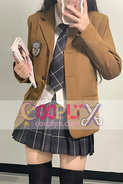 正版JK制服セット ブレザー 秋冬新作 学院風 学校供給 紺色スーツ6点セット