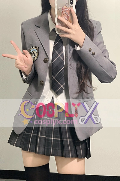 正版JK制服セット ブレザー 秋冬新作 学院風 学校供給 紺色スーツ6点セット