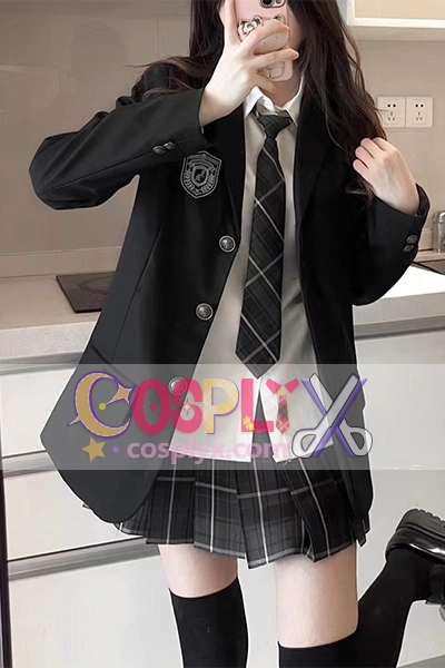 正版JK制服セット ブレザー 秋冬新作 学院風 学校供給 紺色スーツ6点セット