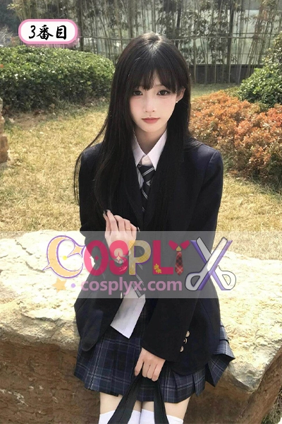 JK制服 セット ブラック ブレザー 秋冬 学院風 ウエストシェイプ 制服 コスチューム レディース
