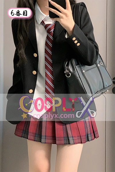 JK制服 セット ブラック ブレザー 秋冬 学院風 ウエストシェイプ 制服 コスチューム レディース