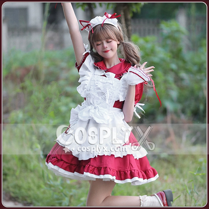 繊細なレース使い ふんわりスカート メイド服