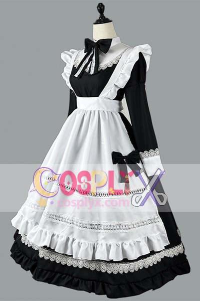 英国風長袖メイド服 コスプレ衣装