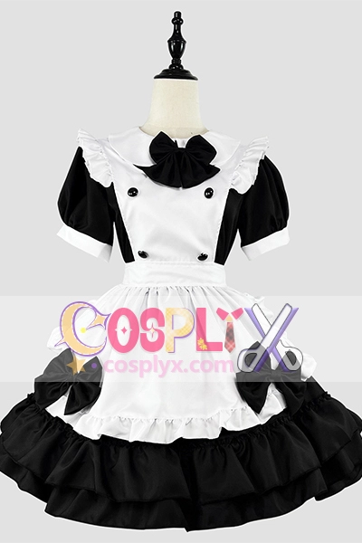 カフェで働く萌えメイド風 ロリータコスプレ衣装