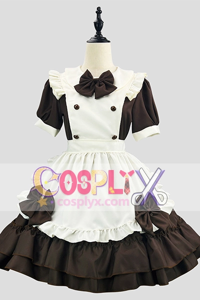 カフェで働く萌えメイド風 ロリータコスプレ衣装
