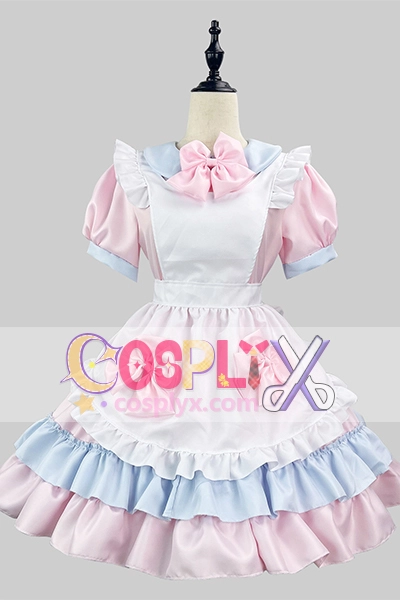 カフェで働く萌えメイド風 ロリータコスプレ衣装