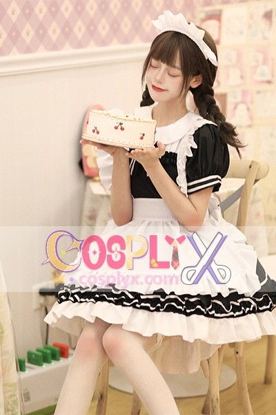  黒白クラシックメイド服